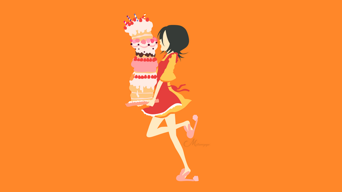 Rukia Kuchiki from Bleach carrying a giant cake