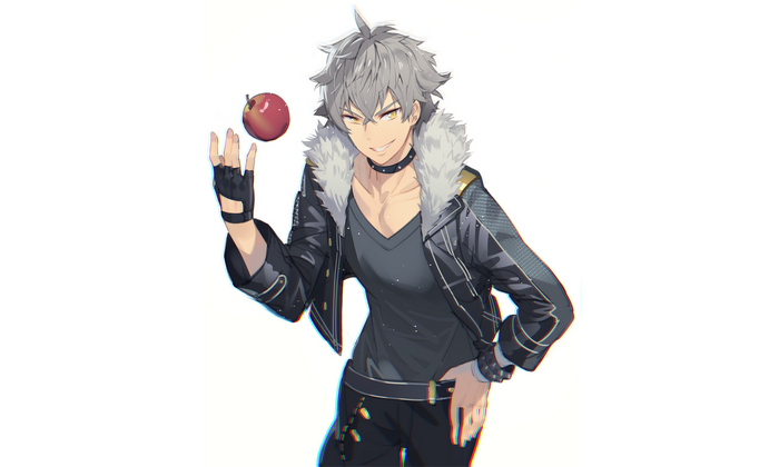 Koga Oogami holding an apple