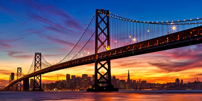 San Francisco Bay Bridge at Sunset