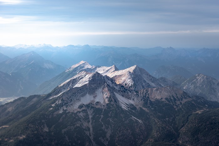 Austrian Alps mountain range with snow-capped peaks