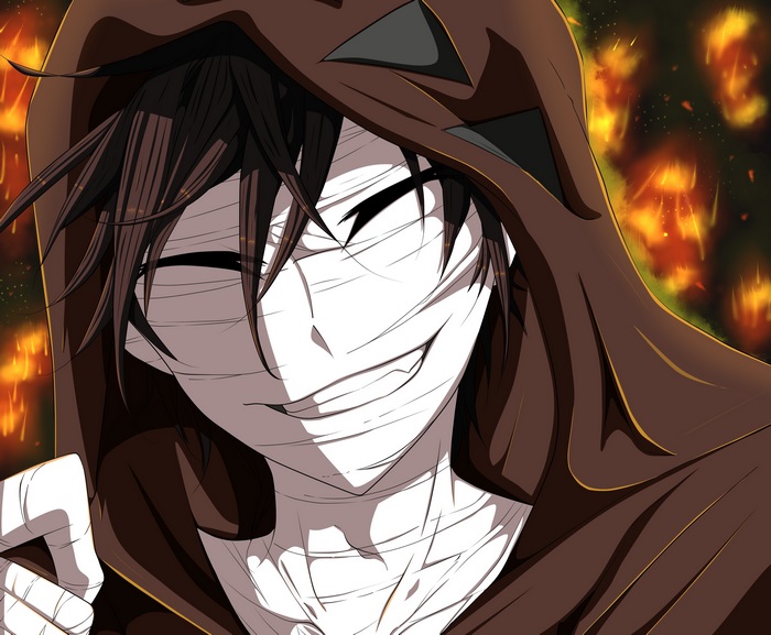 Smiling Zack from Angels of Death in Brown Hoodie