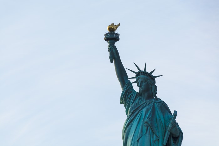 Statue of Liberty against a clear sky