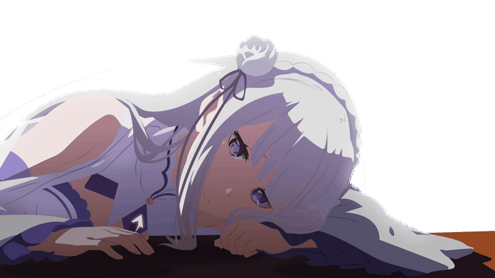 Emilia from Re:ZERO lying down