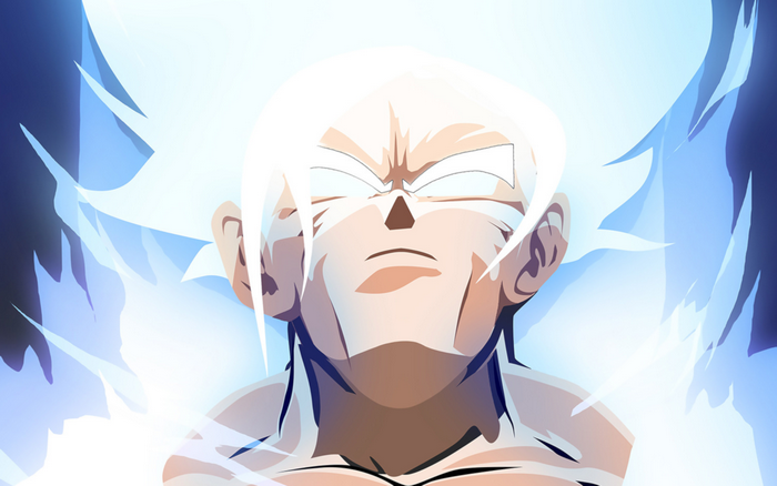 Goku in Ultra Instinct Radiating Power