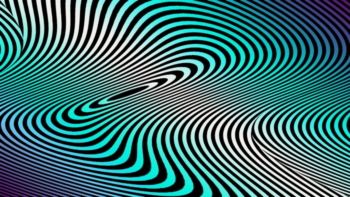 Psychedelic Curved Black Lines with Gradient Colors