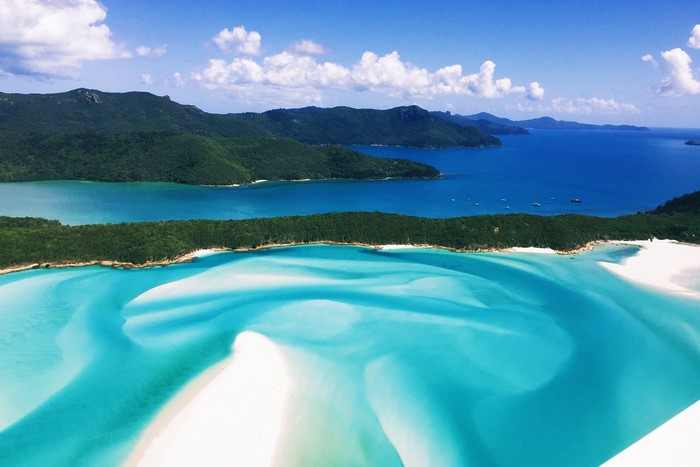 Aerial view of Whitehaven Beach, Australia