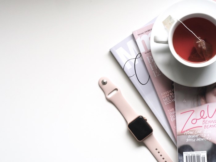Apple Watch and Tea on Magazines