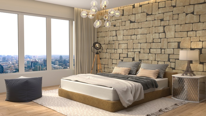 Modern Bedroom with City View