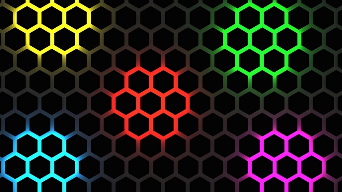 Abstract Hexagon Pattern with Neon Colors