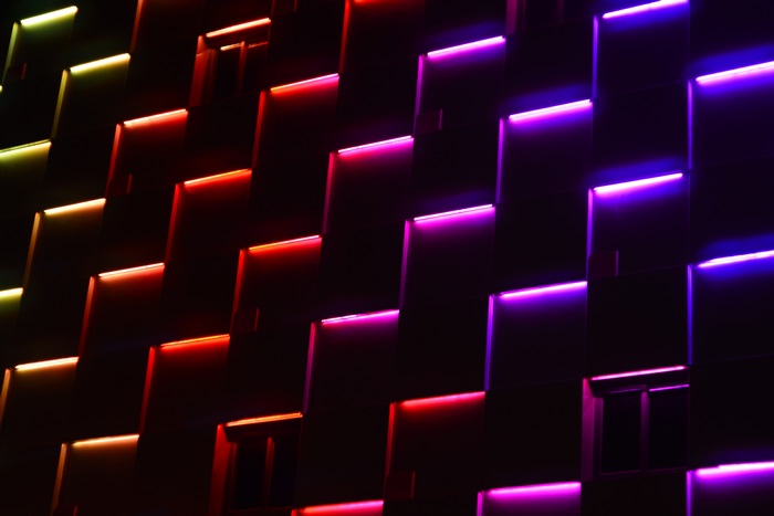Abstract geometric pattern with neon lights