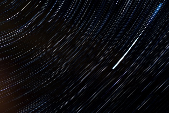 Star trails in the night sky