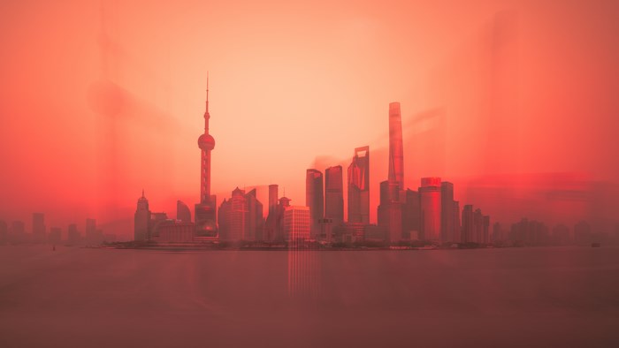Shanghai Lujiazui skyline at sunset