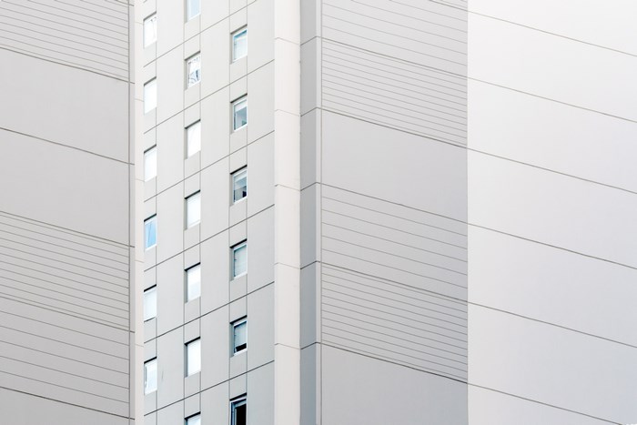 Minimalist Facade of a Modern Building with Geometric Patterns