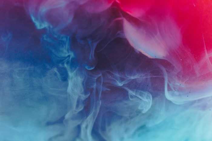 Colorful Abstract Swirls of Blue and Pink Smoke
