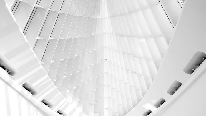 Milwaukee Art Museum interior with white architectural design