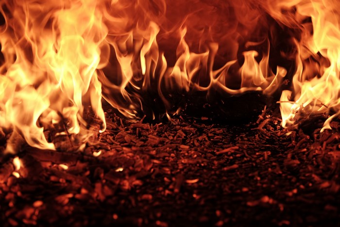 Close-up of fire and embers