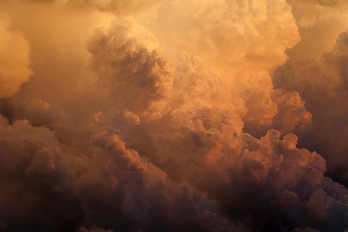 Cumulonimbus clouds at sunset