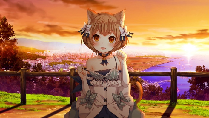 Felix Argyle from Re:Zero at Sunset Overlooking City