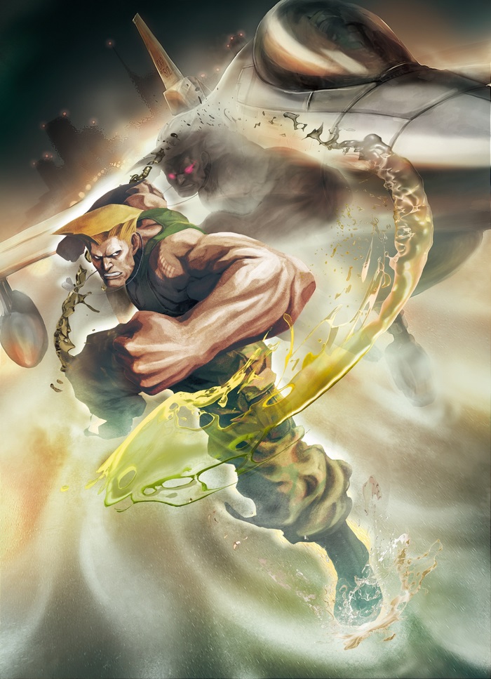 Guile from Street Fighter in action