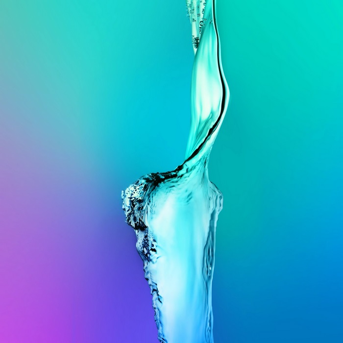 Abstract Flowing Aqua Liquid on Gradient