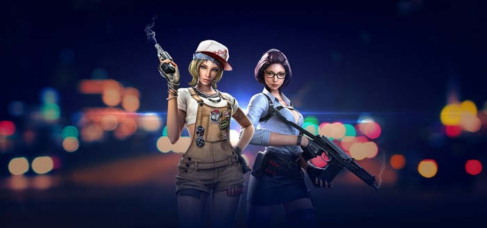 Two women with guns in Cross Fire
