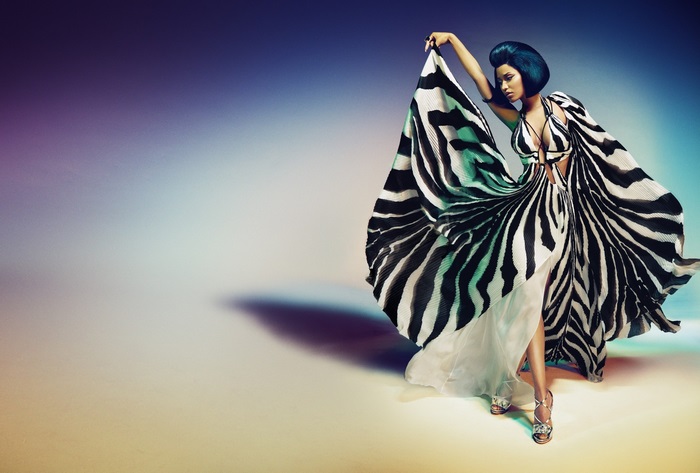 Nicki Minaj in Zebra Print Dress