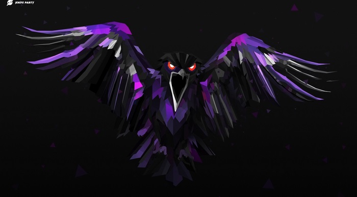 Knife Party abstract raven with purple wings