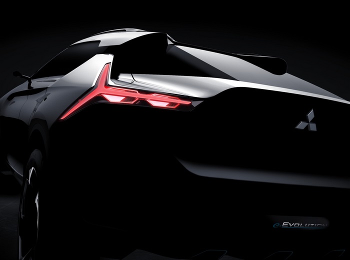 Mitsubishi e-Evolution concept car rear view 4K