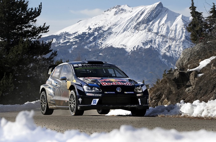 Volkswagen Polo R WRC Rally Car in Snowy Mountains