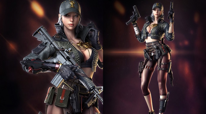 Woman with assault rifle and pistols from Crossfire 4K