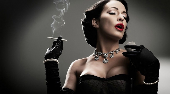 Dita Von Teese smoking cigarette 4K