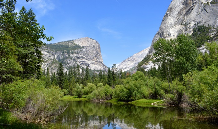 Yosemite National Park with Half Dome and Reflection