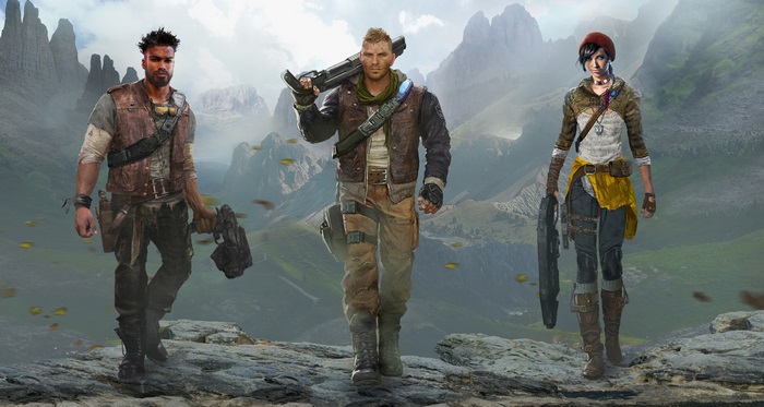 Gears of War 4 characters in a mountainous landscape