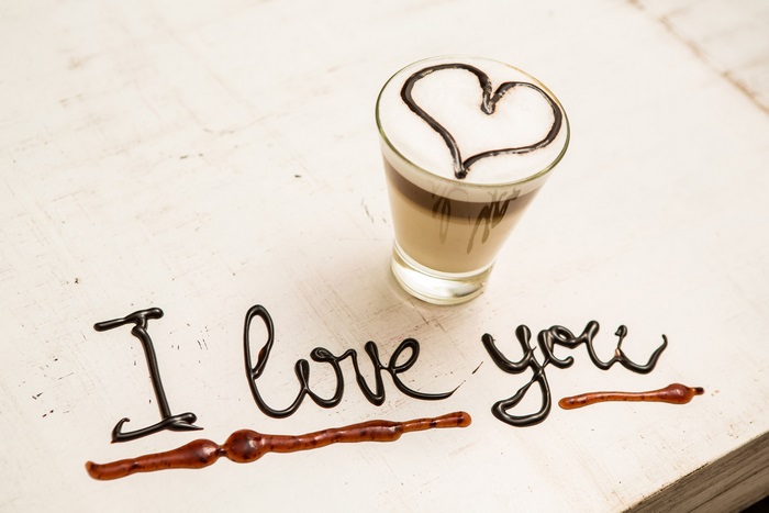 I love you coffee art 4K