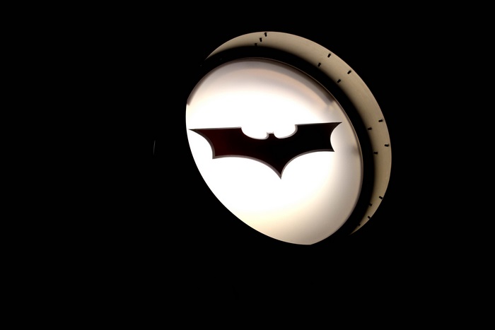Batman logo on a light