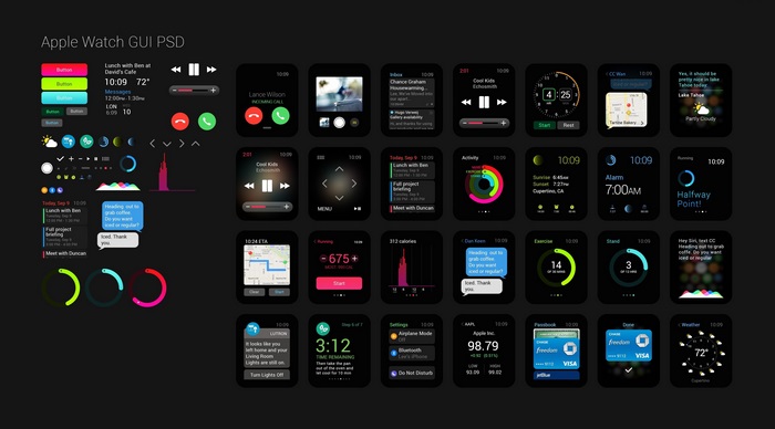Apple Watch GUI PSD 4K