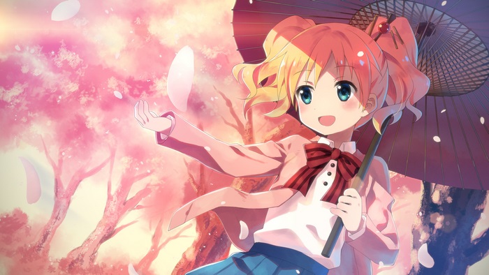 4K Kiniro Mosaic Anime Girl with Umbrella