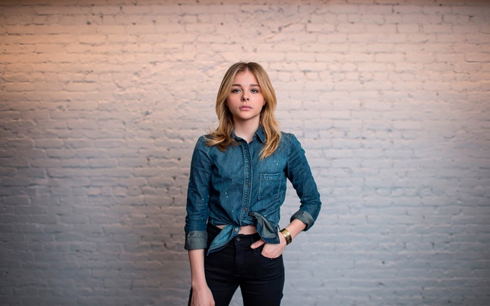 Chloe Grace Moretz in Denim Shirt