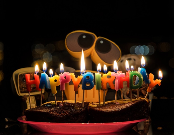 Colorful Happy Birthday Candles with Warm Glow 4K
