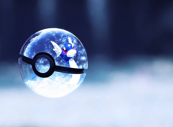 Dratini in a Pokeball 4K