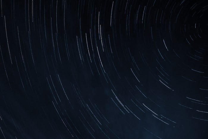 Star trails in the night sky