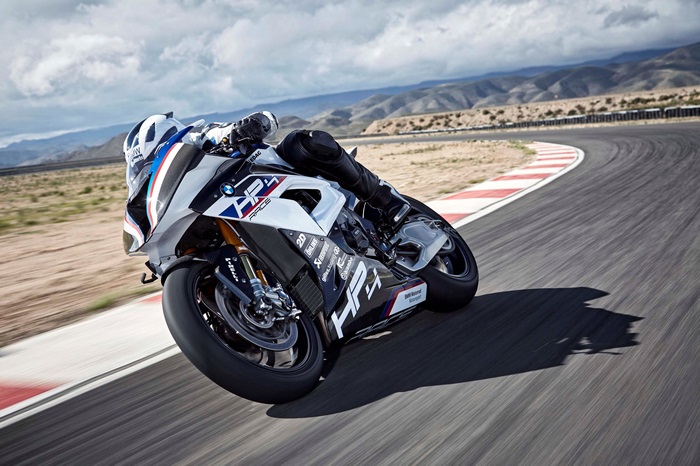 BMW HP4 Race motorcycle on a race track