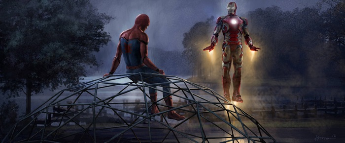 Spider-Man and Iron Man in Spider-Man: Homecoming 4K