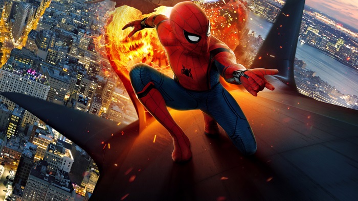 Spider-Man from Spider-Man: Homecoming on a plane