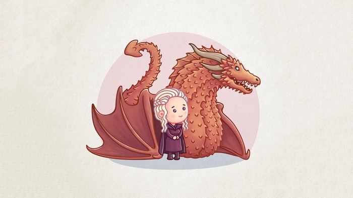 Daenerys Targaryen and Dragon from Game of Thrones 4K