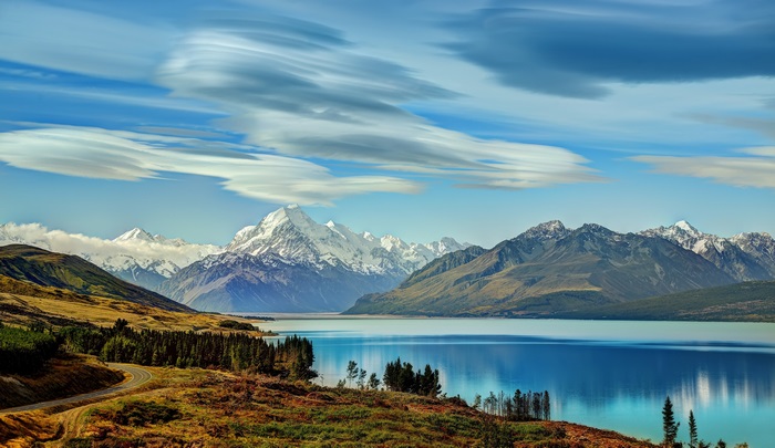4K Serene Mountain Lake with Snowy Peaks