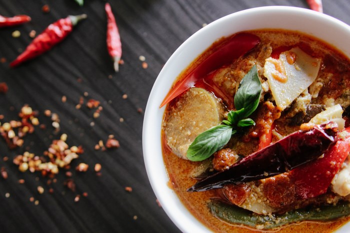 Red Curry with Chili Peppers and Basil