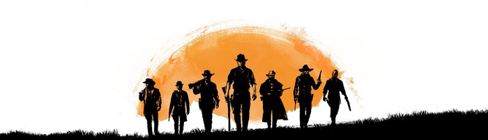 Red Dead Redemption 2 group silhouette 4K