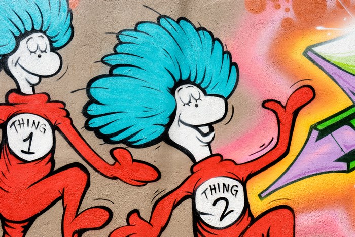 Thing 1 and Thing 2 Graffiti Mural