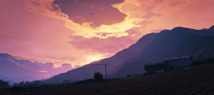 Grand Theft Auto V 4K Sunset Landscape